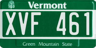 VT license plate XVF461
