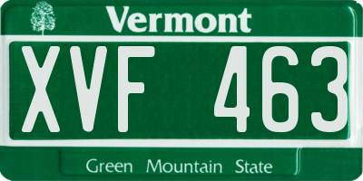 VT license plate XVF463