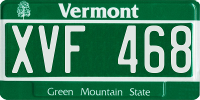 VT license plate XVF468