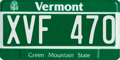 VT license plate XVF470