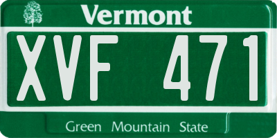 VT license plate XVF471