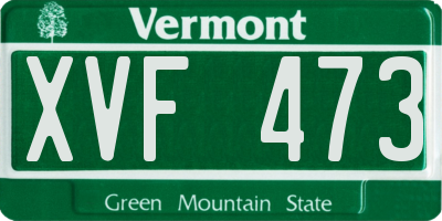 VT license plate XVF473