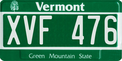 VT license plate XVF476