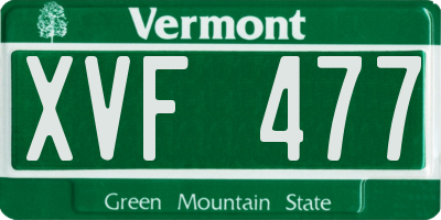 VT license plate XVF477