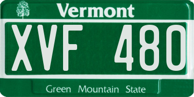 VT license plate XVF480