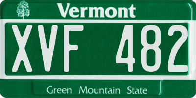 VT license plate XVF482