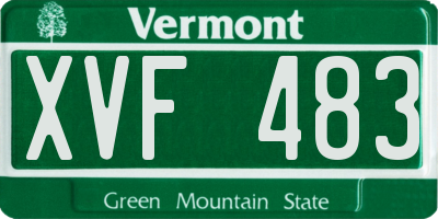 VT license plate XVF483