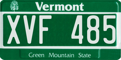 VT license plate XVF485
