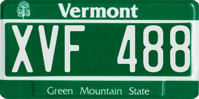 VT license plate XVF488