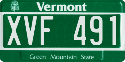 VT license plate XVF491
