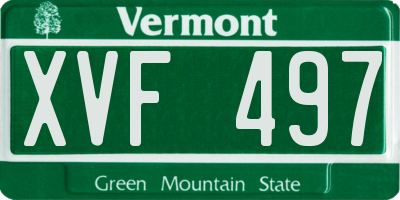 VT license plate XVF497