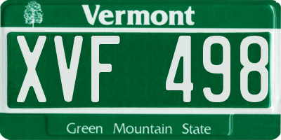 VT license plate XVF498