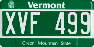 VT license plate XVF499