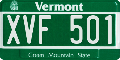 VT license plate XVF501