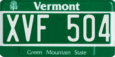 VT license plate XVF504