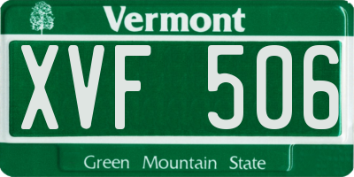 VT license plate XVF506