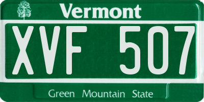 VT license plate XVF507