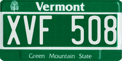 VT license plate XVF508