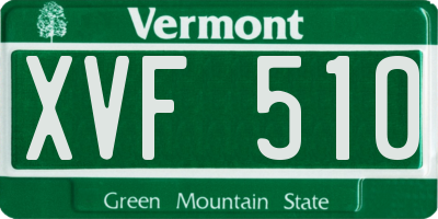 VT license plate XVF510