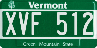 VT license plate XVF512
