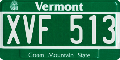 VT license plate XVF513