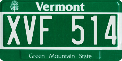 VT license plate XVF514