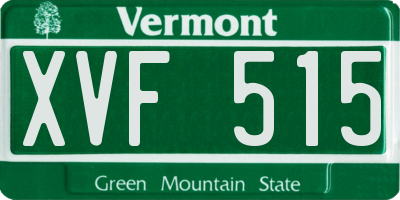 VT license plate XVF515