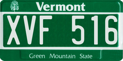 VT license plate XVF516