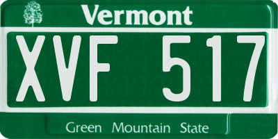 VT license plate XVF517
