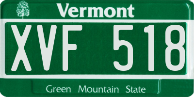 VT license plate XVF518