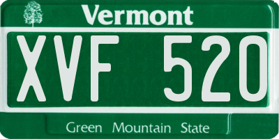 VT license plate XVF520