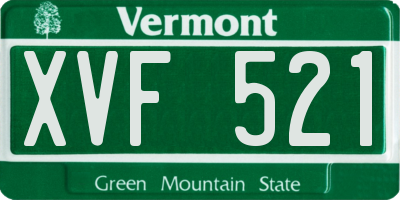 VT license plate XVF521