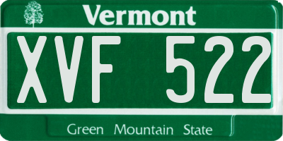 VT license plate XVF522