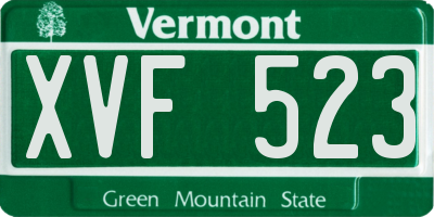 VT license plate XVF523