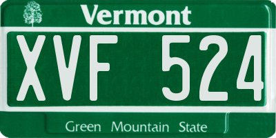 VT license plate XVF524