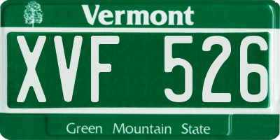 VT license plate XVF526