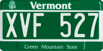 VT license plate XVF527