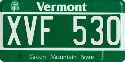 VT license plate XVF530