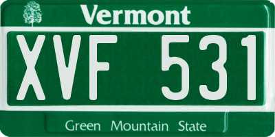 VT license plate XVF531