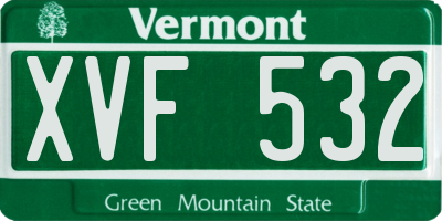 VT license plate XVF532