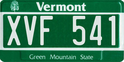 VT license plate XVF541