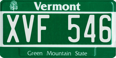 VT license plate XVF546