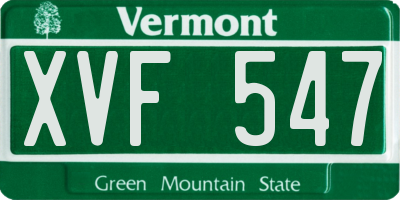 VT license plate XVF547