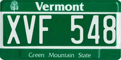 VT license plate XVF548