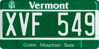 VT license plate XVF549