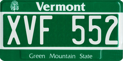 VT license plate XVF552