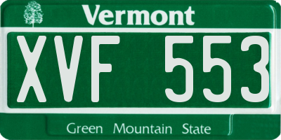 VT license plate XVF553