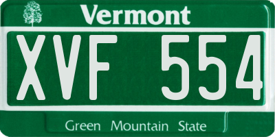 VT license plate XVF554
