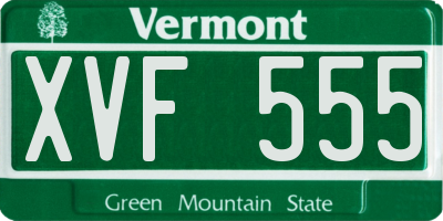 VT license plate XVF555