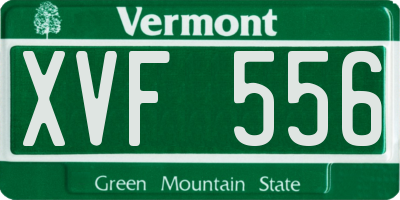 VT license plate XVF556